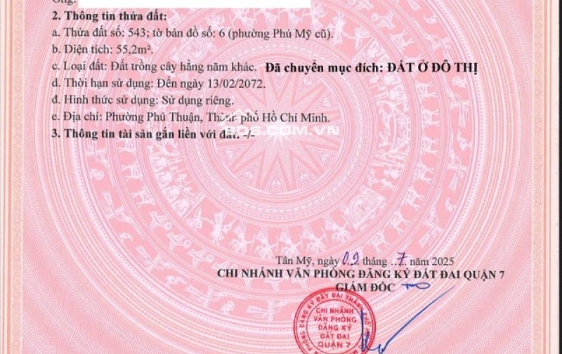 BÁN ĐẤT THỔ CƯ CHÍNH CHỦ – GIÁ TỐT – VỊ TRÍ TIỀM NĂNG